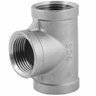 SS304 316 Stainless Steel Casting Pipe Fitting BSPT NPT Thread Screwed Tee