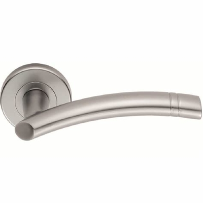 Stainless Steel Door Hardware Lever Door Handles Satin Finished Surface Treatment