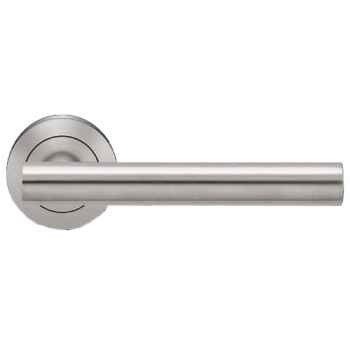 Stainless Steel Door Hardware Lever Door Handles Satin Finished Surface Treatment