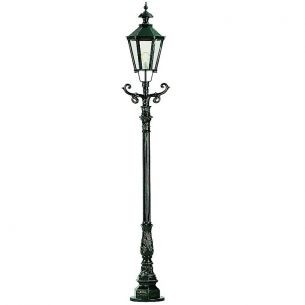 Garden / Street Cast Iron Light Pole Round Base Lantern On Top European Style