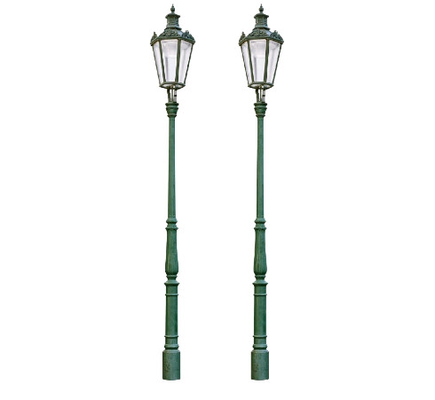 Round Outdoor Cast Iron Light Pole European Style Cast Iron Street Lamp Post
