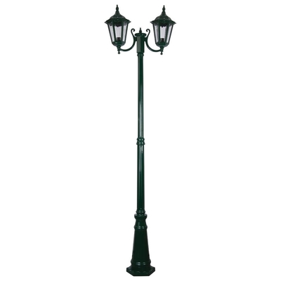 Outdoor Curved Decorative Light Poles Two Head Cast Iron Black Classic Shape