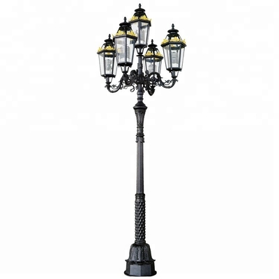 Sand Cast Iron Light Pole 5 Light Lamp Post Ornaments Outdoor Decorative