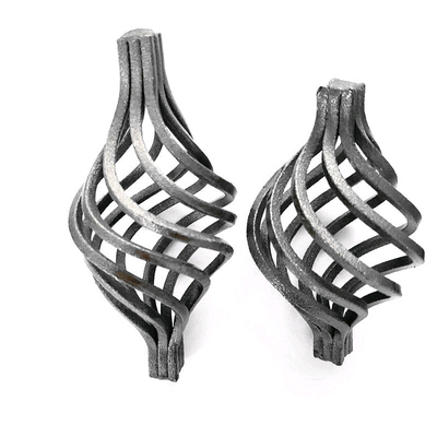 Forged Wrought Iron Components , Ornamental Iron Parts Scrolls Cages / Baskets