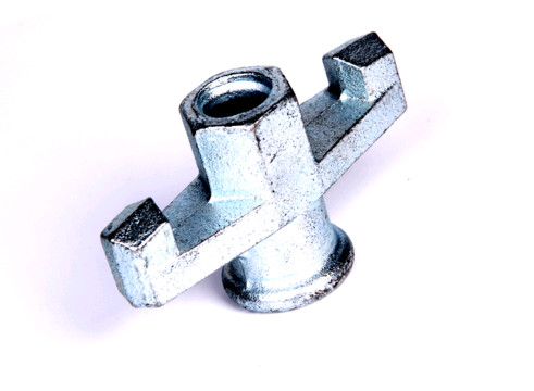 Formwork Scaffolding Accessories 15 / 17mm Tie Rod Nut Cast Iron Two Wing Anchor Nut