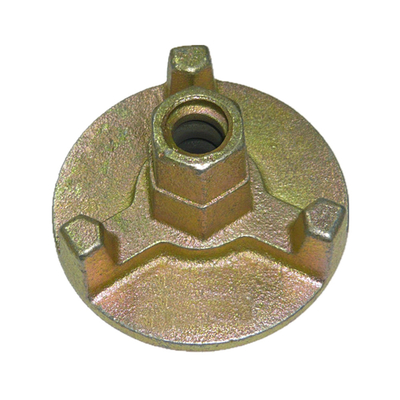 Size 15/17mm Tie Rod Cast Iron Anchor Nut / Yellow Formwork Wing Nut