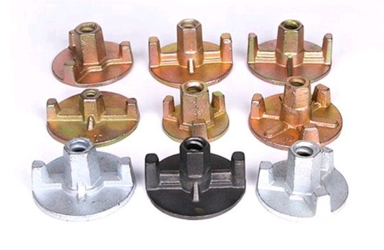 Size 15/17mm Tie Rod Cast Iron Anchor Nut / Yellow Formwork Wing Nut