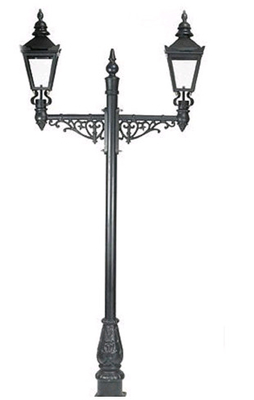 Black European Style Cast Iron Street Lamp Post Painting Finish
