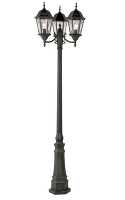 Outdoor Garden Cast Iron Light Pole Black / Yellow Color ANSI Standard