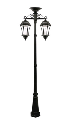 Outdoor Garden Cast Iron Light Pole Black / Yellow Color ANSI Standard