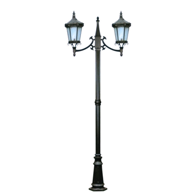 Victorian Style Cast Iron Street Light Pole / Dual Arm Antique Street Light Pole