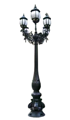 Four Arms Decoration Cast Iron Lamp Post / Cast Iron Light Post Height 3m-10m