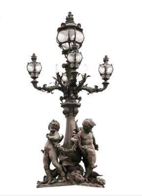 European Style Cast Iron Light Pole Modern Design Outdoor For Garden