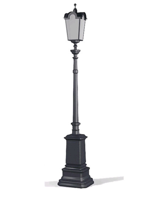 Decorative Square Shaped Cast Iron Light Post 3m - 10m Height Painting Surface