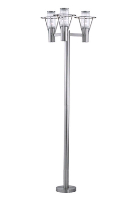 Custom Outdoor Street Cast Iron Light Pole Galvanized 3 Light Head Stainless Steel Lamp Post