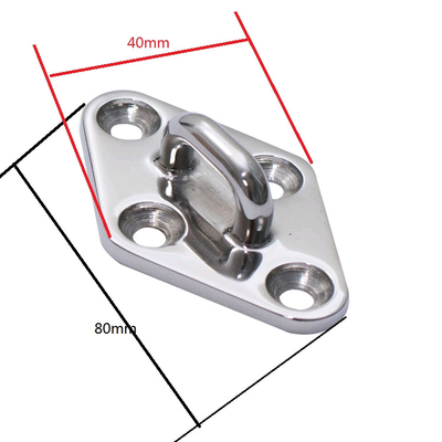 Polishing Surface 316 Stainless Steel Deck Fittings Boat Pad Eye Plate Silver Color